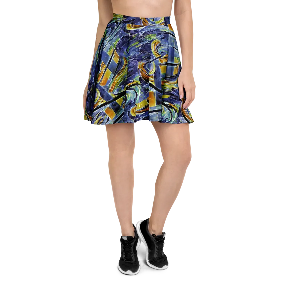 Blue Mercury on Skater Skirt — Front