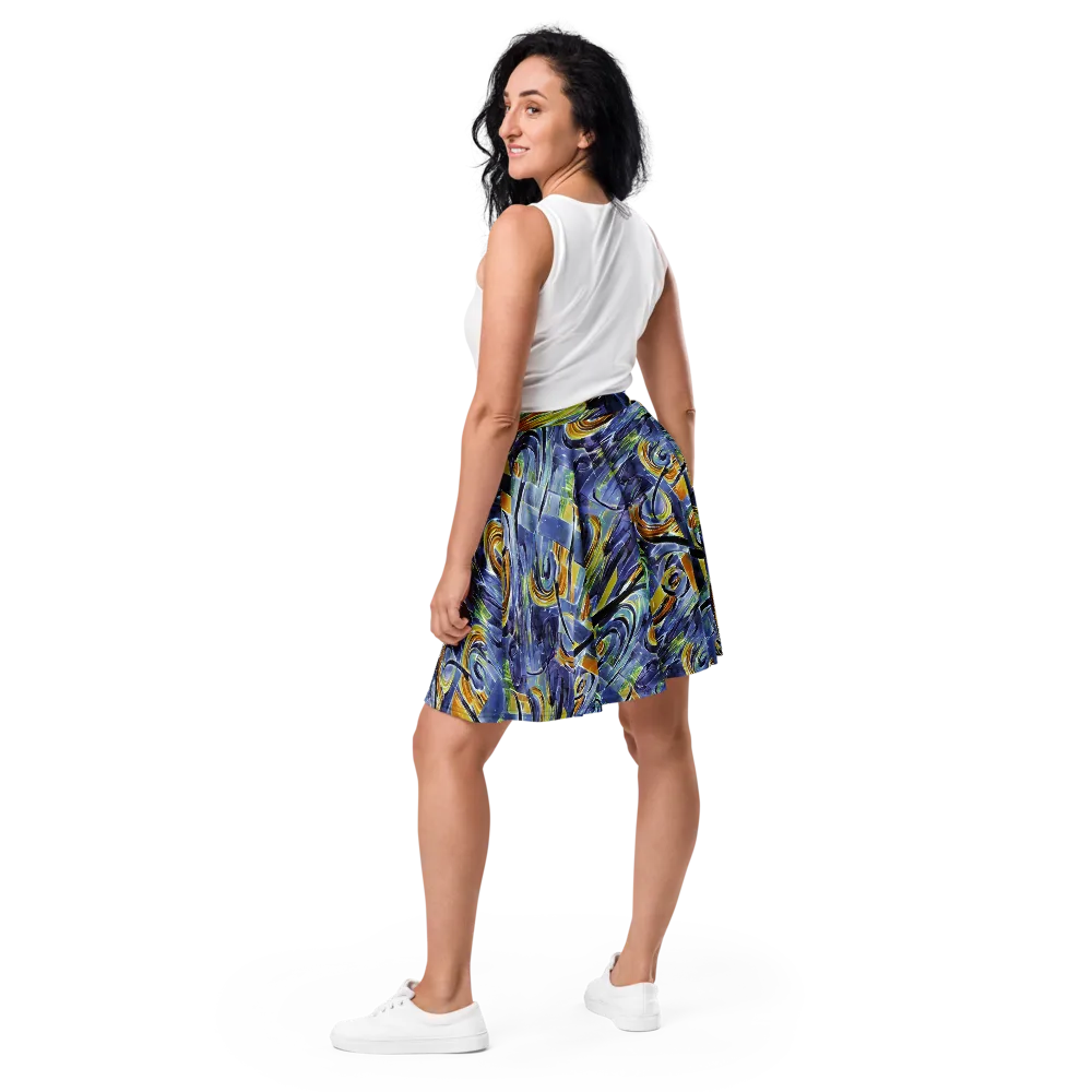 Blue Mercury on Skater Skirt — Back