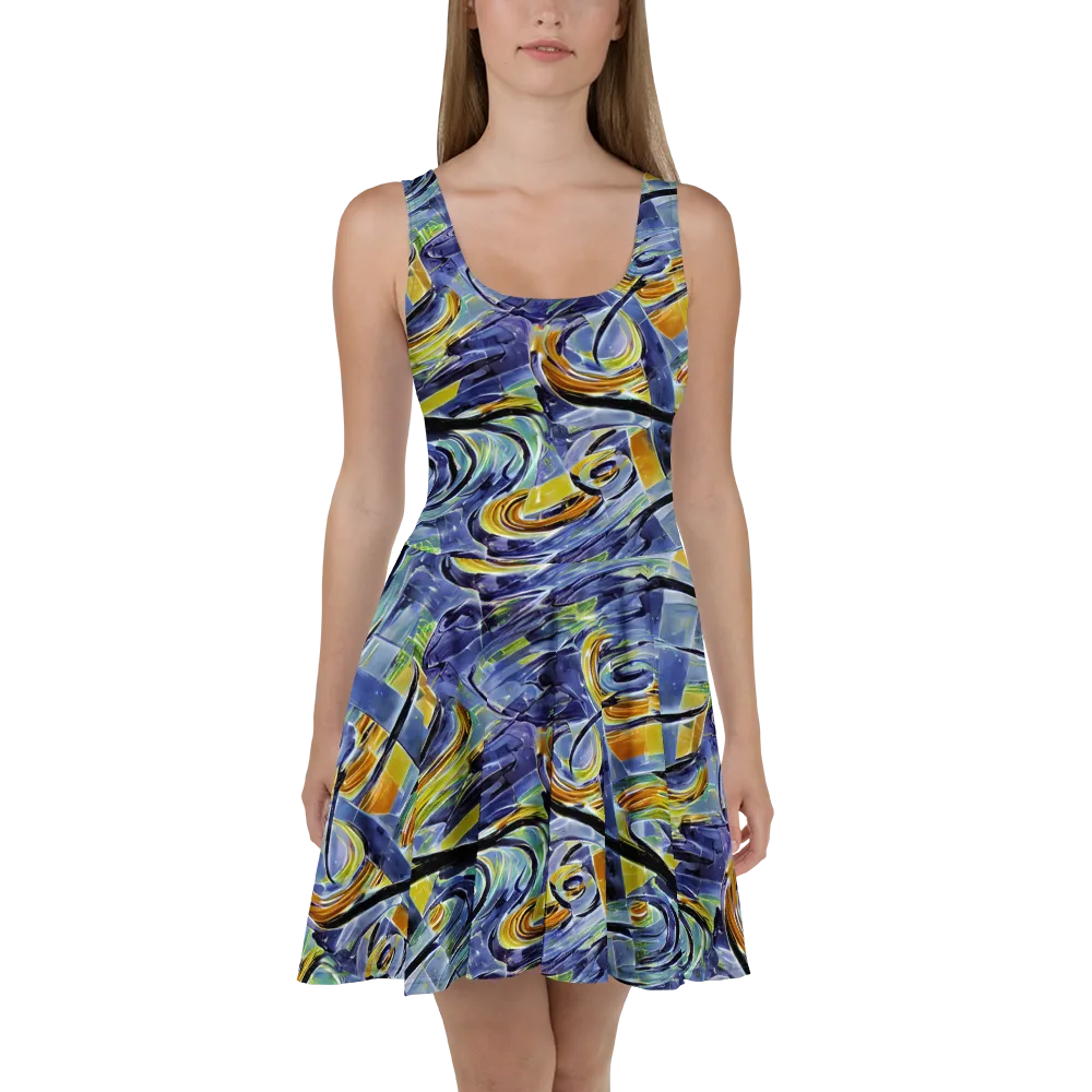 Blue Mercury on Skater Dress — Front