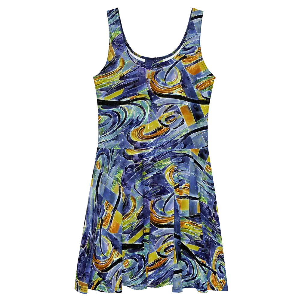Blue Mercury on Skater Dress — Front