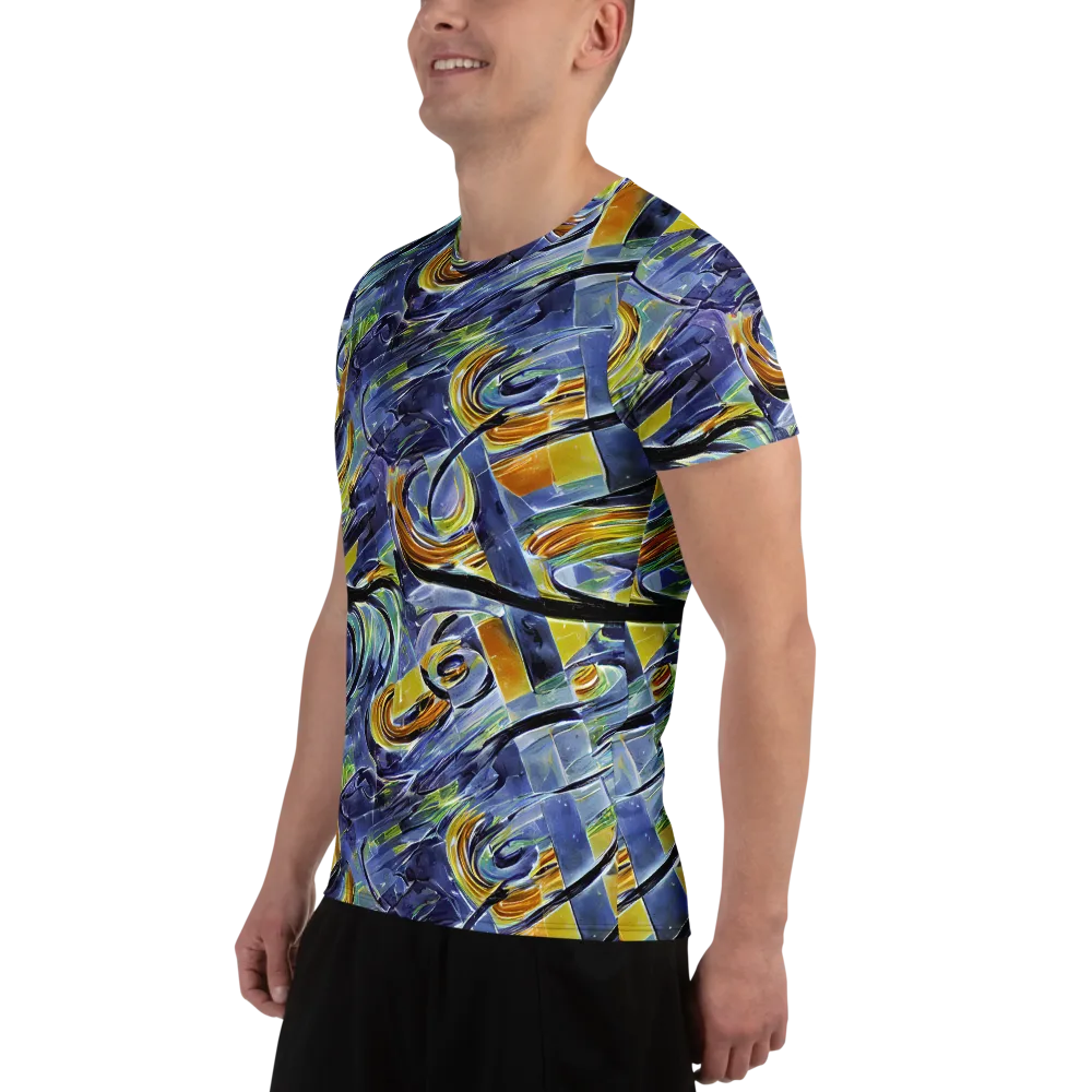 Blue Mercury on Men's Athletic T-Shirt — Left