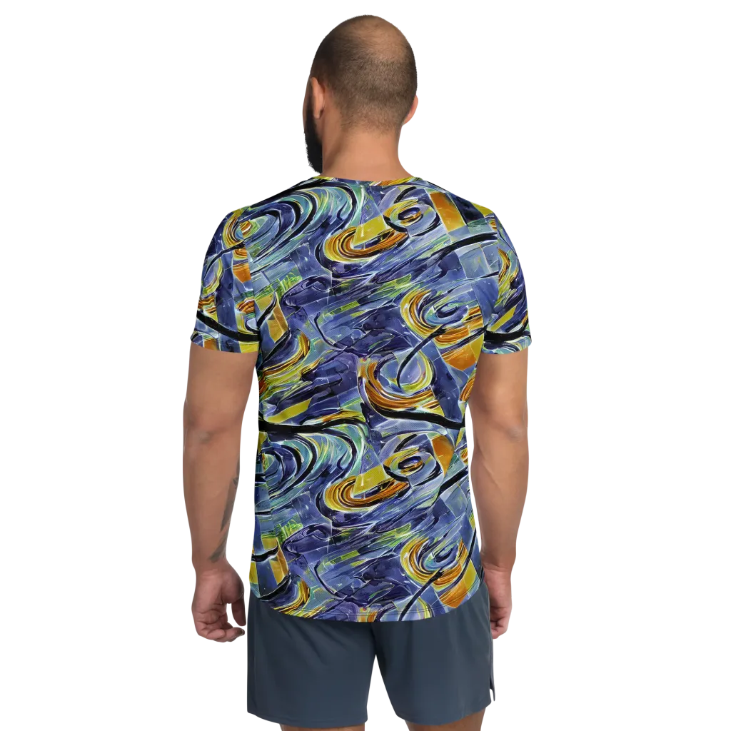 Blue Mercury on Men's Athletic T-Shirt — Back