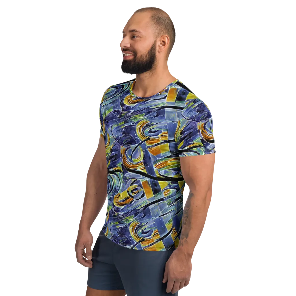 Blue Mercury on Men's Athletic T-Shirt — Left