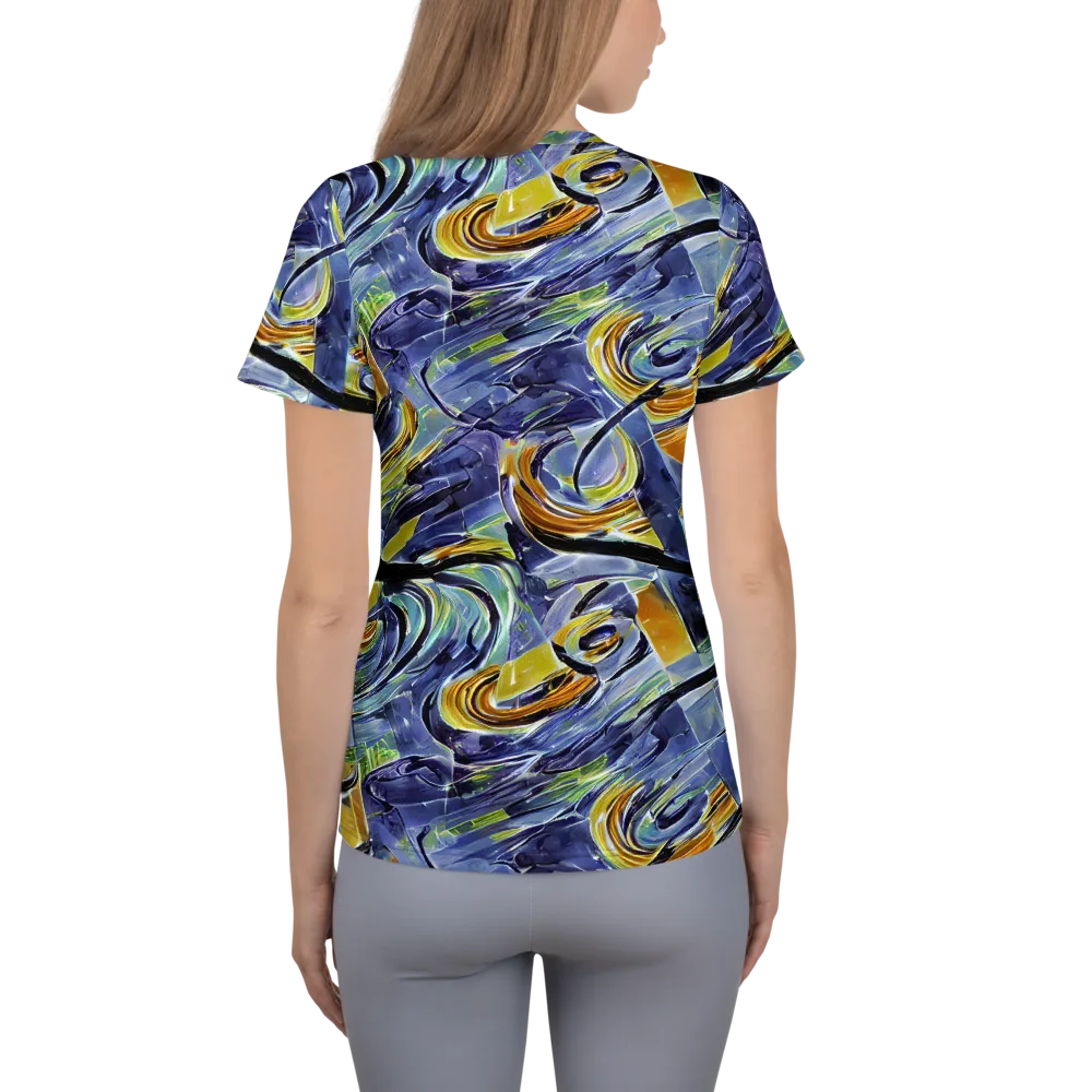 Blue Mercury on Women's Athletic T-Shirt — Back