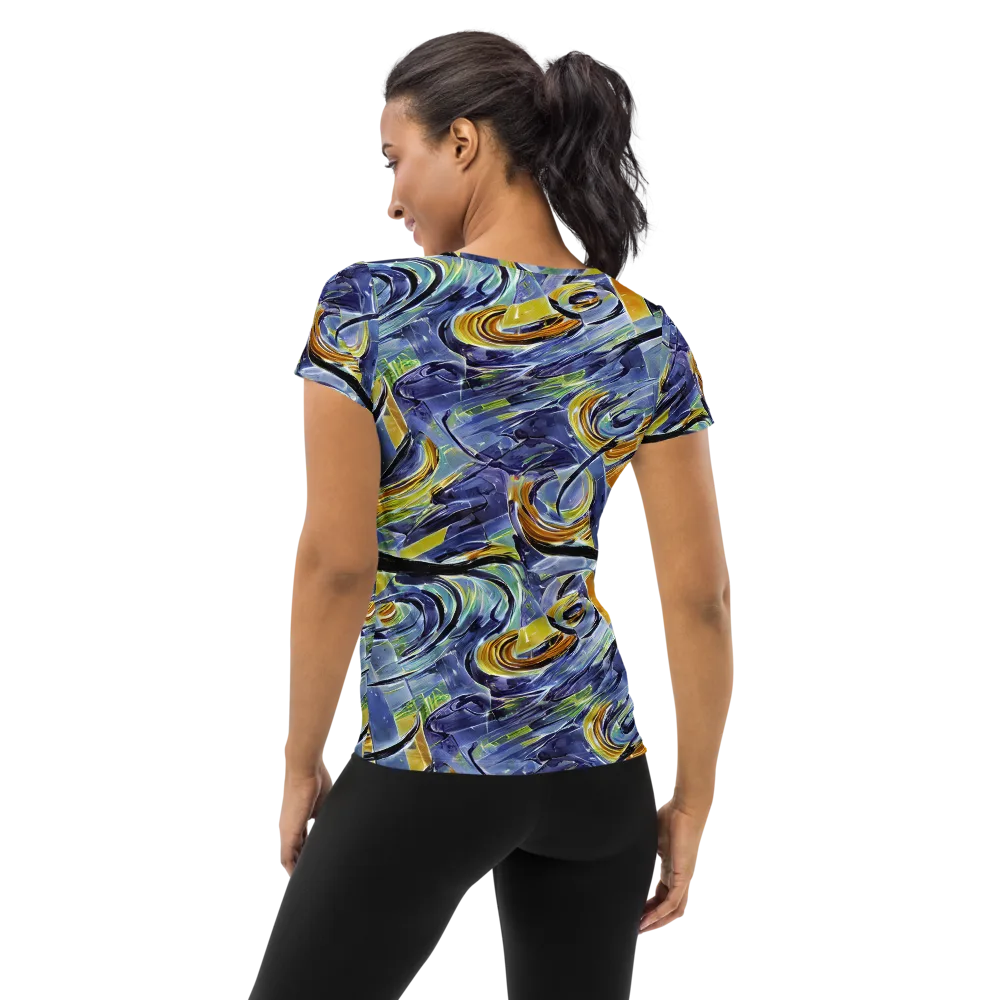 Blue Mercury on Women's Athletic T-Shirt — Back