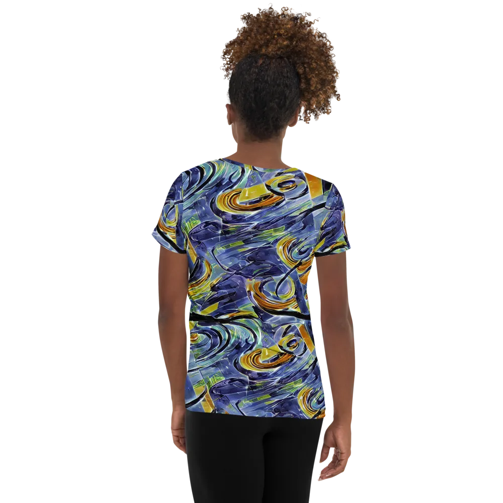 Blue Mercury on Women's Athletic T-Shirt — Back