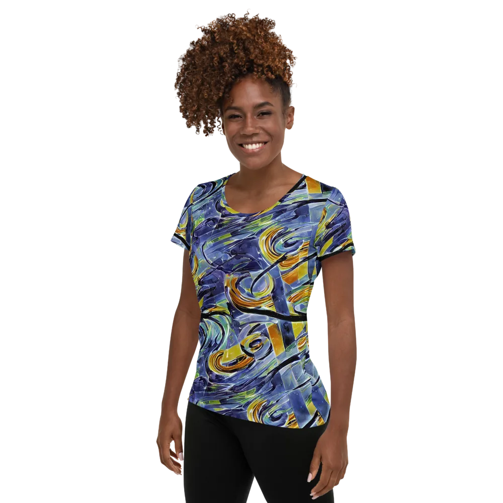 Blue Mercury on Women's Athletic T-Shirt — Left
