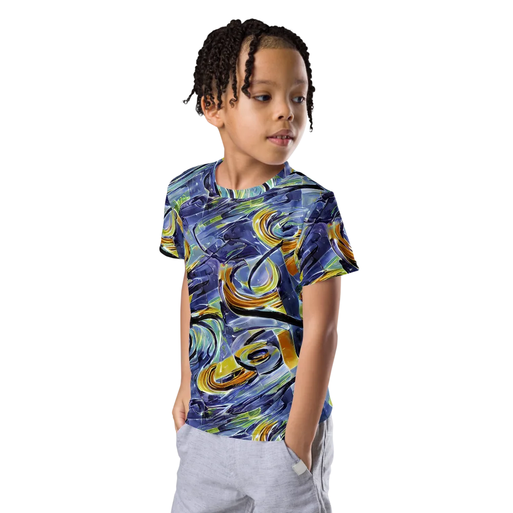Blue Mercury on Kids Crew Neck T-Shirt — Left Front