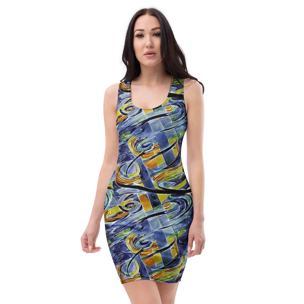 Blue Mercury on Bodycon Dress — Front