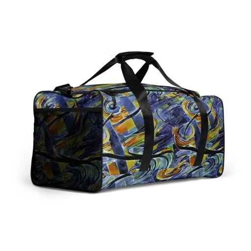 Blue Mercury on a Duffle Bag