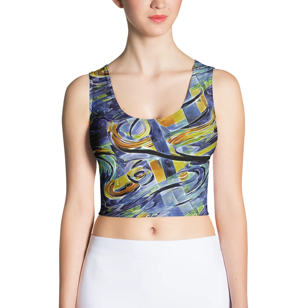 Blue Mercury on Crop Top — Front