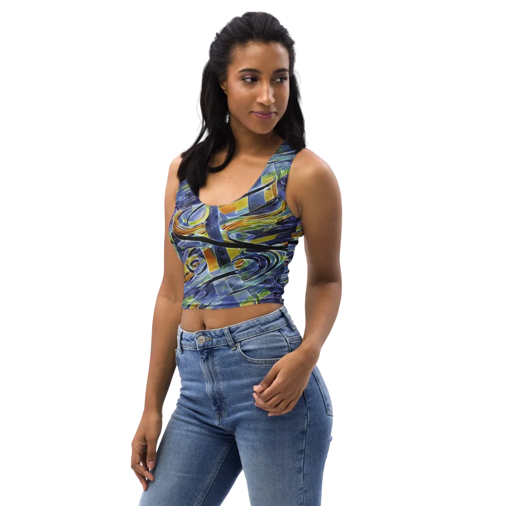 Blue Mercury on Crop Top — Left Front
