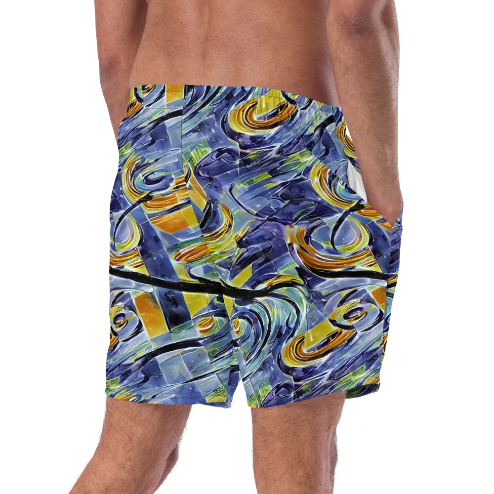 Blue Mercury on Swim Trunks — Right Back