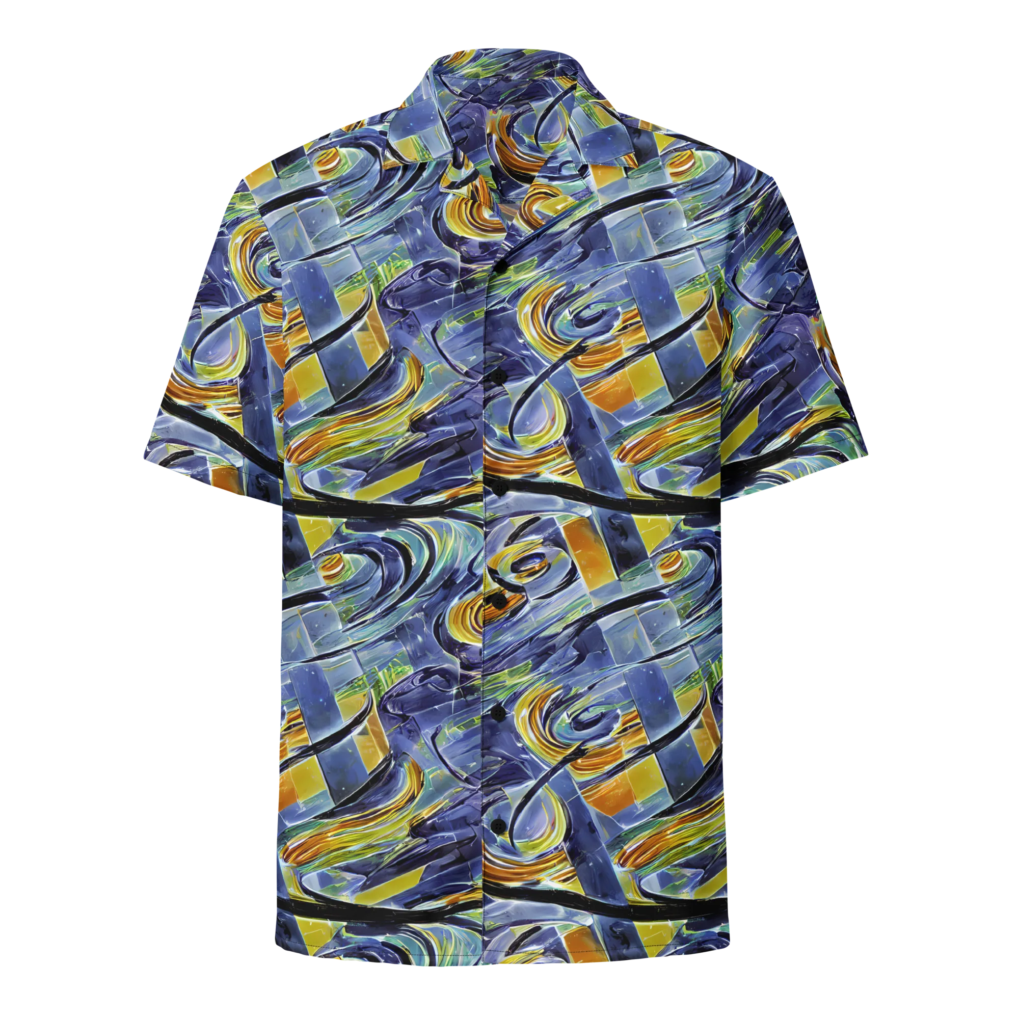 Blue Mercury on Button Shirt — Front