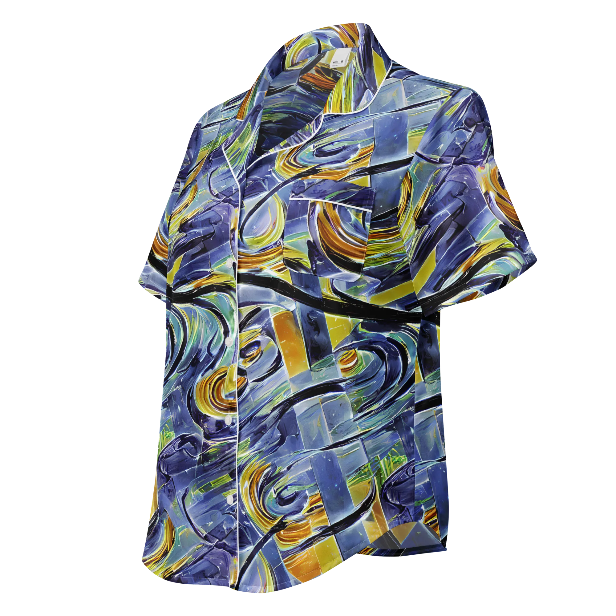 Blue Mercury on Women's Short Sleeve Pajama Top — Left Front