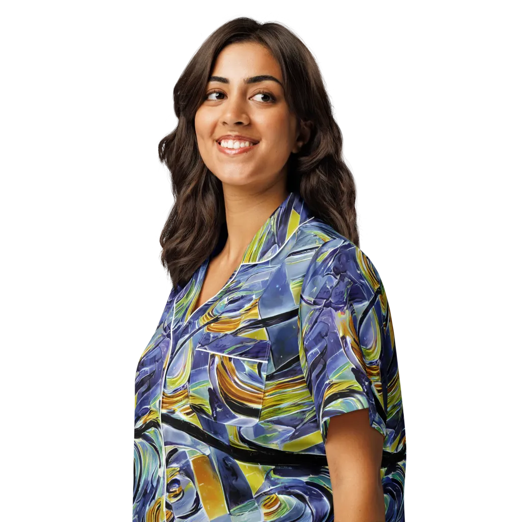 Blue Mercury on Women's Short Sleeve Pajama Top — Left Front