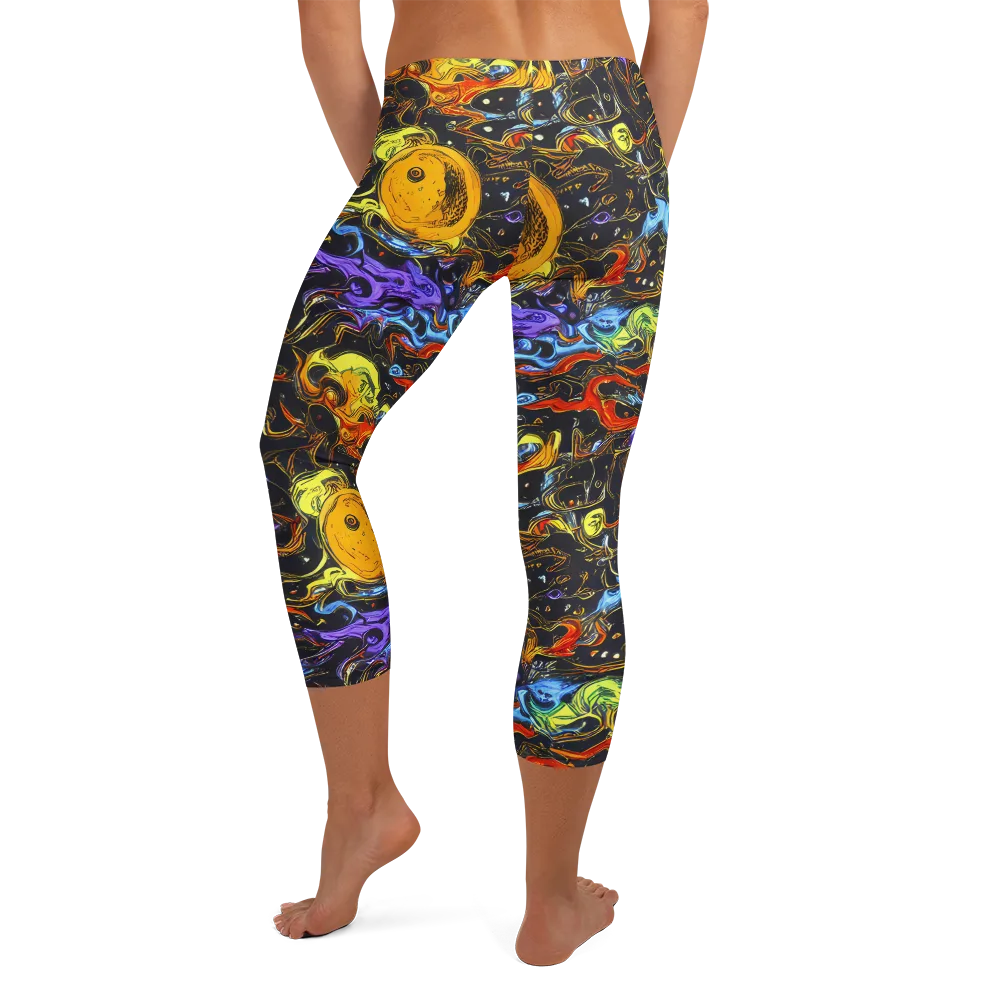 Ultraviolet Ocean on Capri Leggings — Back