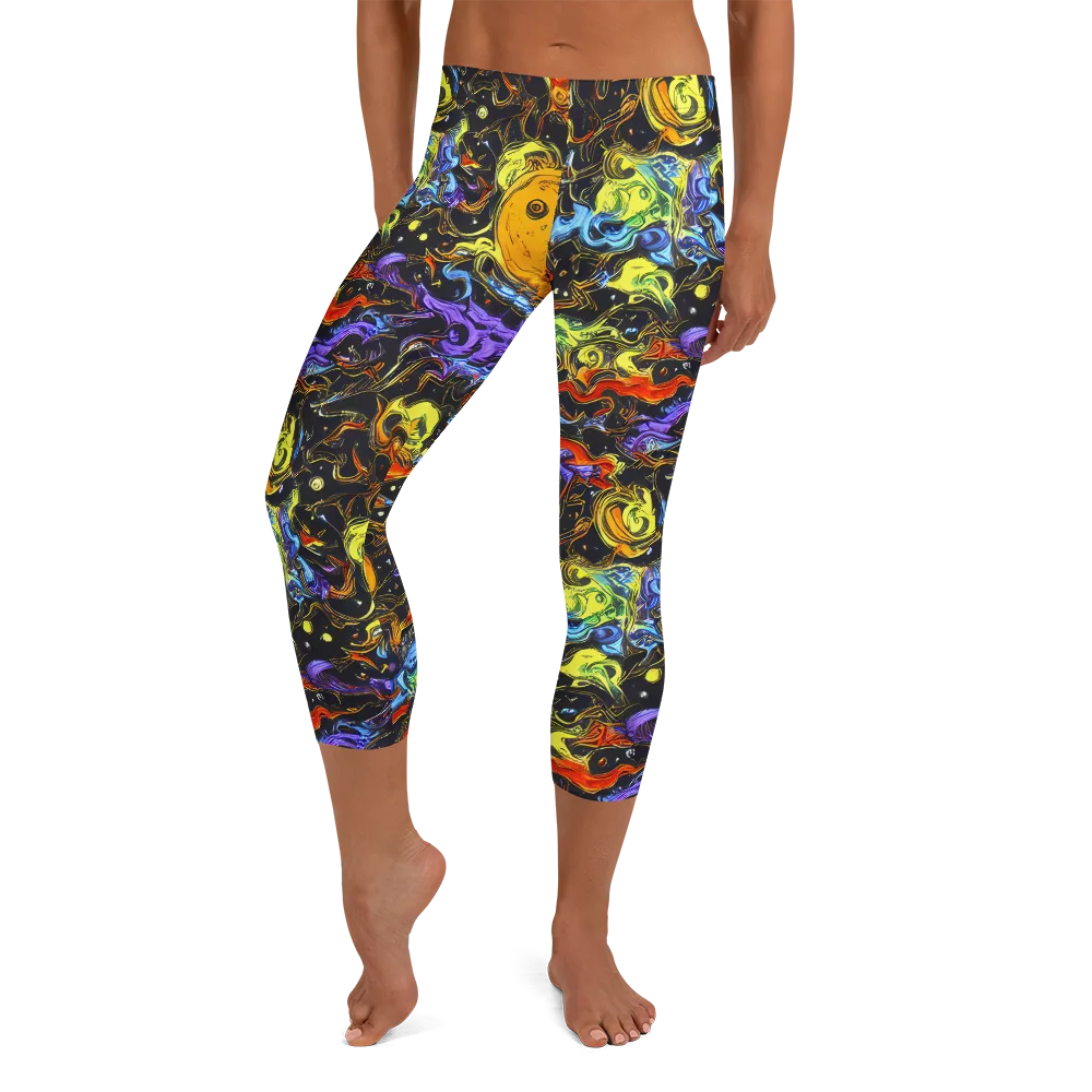 Ultraviolet Ocean on Capri Leggings — Front