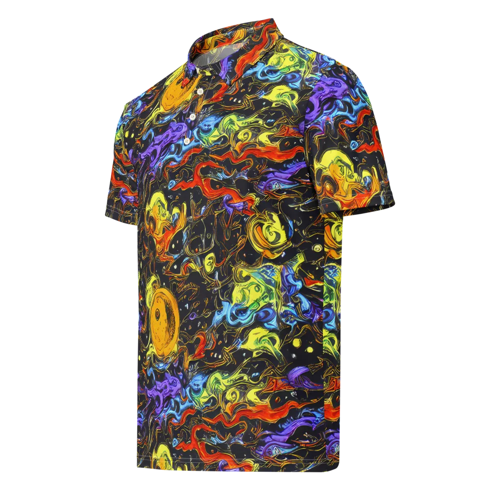 Ultraviolet Ocean on Men's Slim Fit Polo Shirt — Left Front