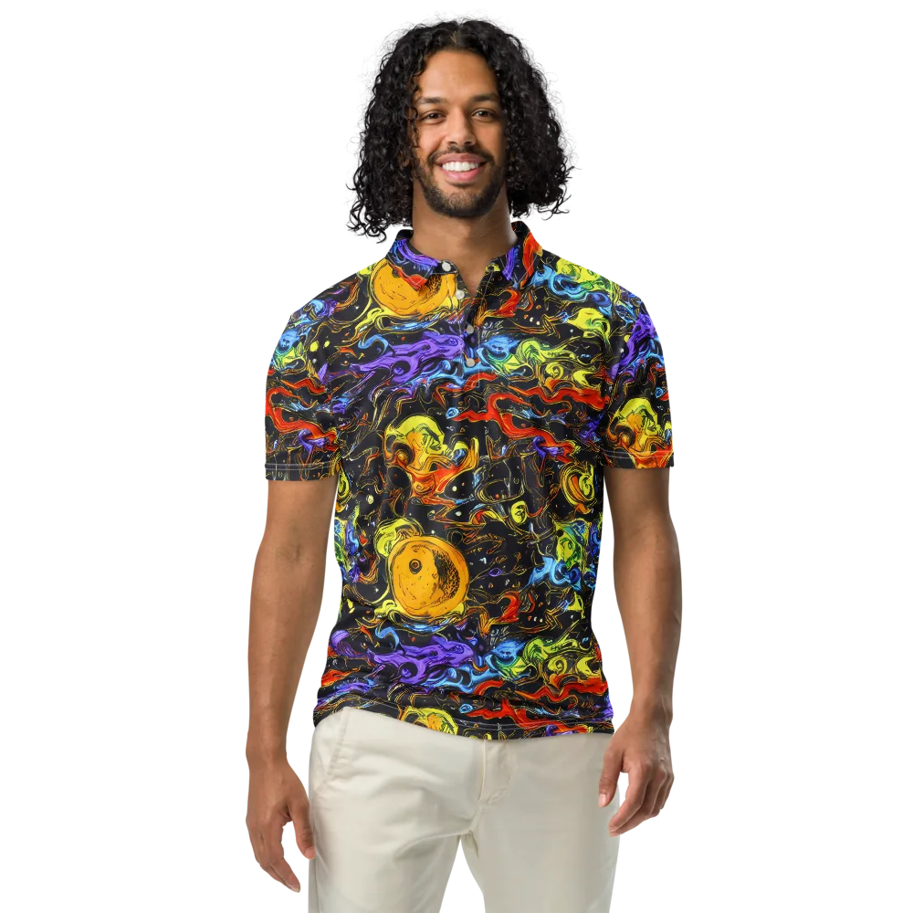 Ultraviolet Ocean on Men's Slim Fit Polo Shirt — Front