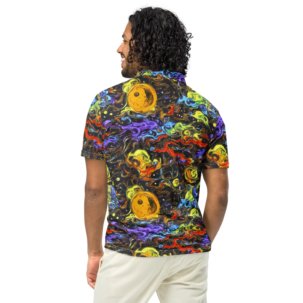 Ultraviolet Ocean on Men's Slim Fit Polo Shirt — Back