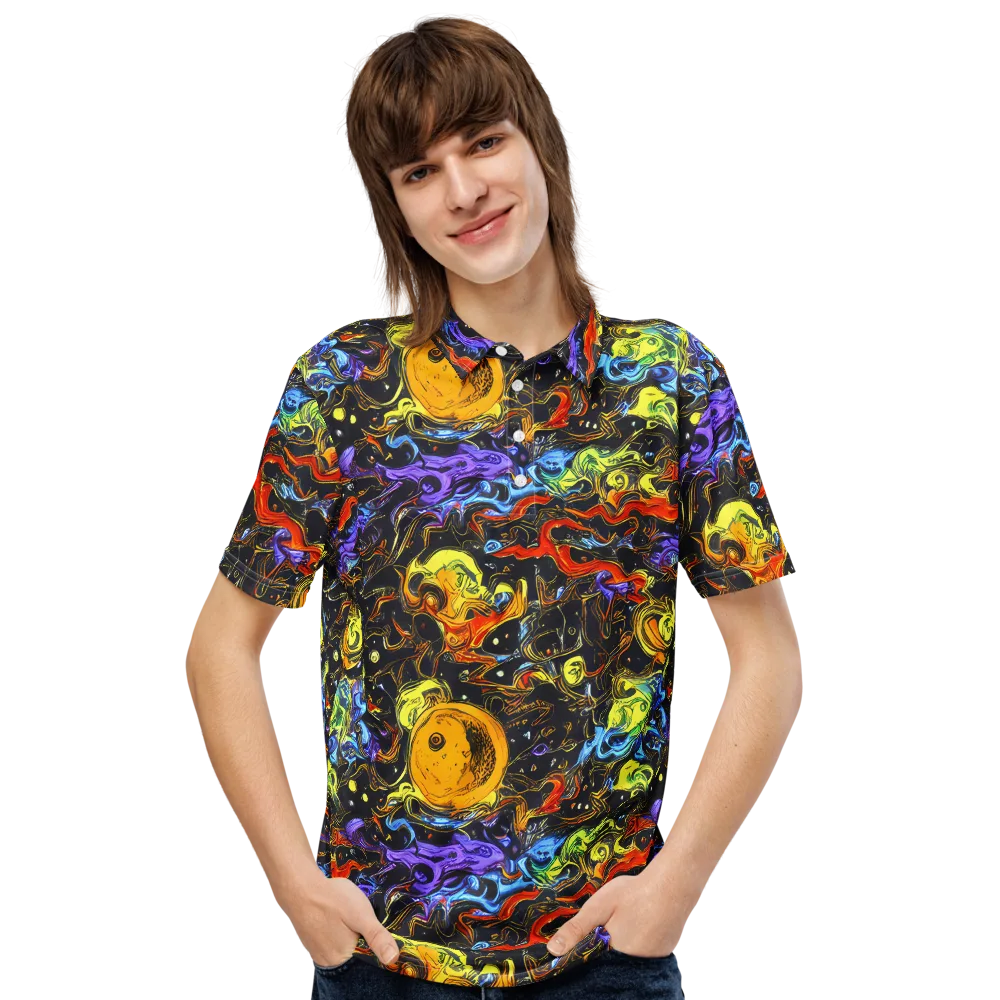 Ultraviolet Ocean on Men's Slim Fit Polo Shirt — Front