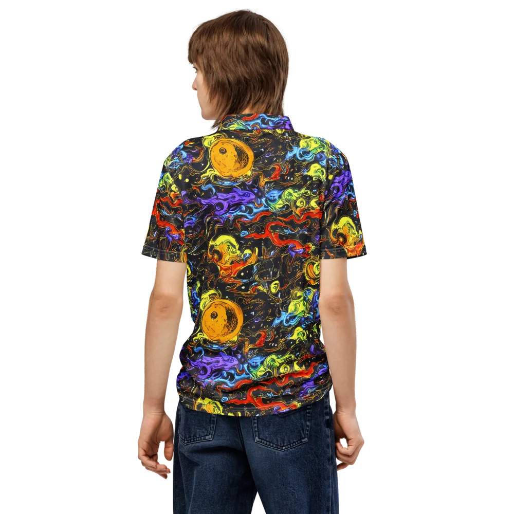 Ultraviolet Ocean on Men's Slim Fit Polo Shirt — Back