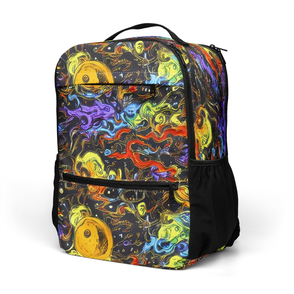 Ultraviolet Ocean on Utility Backpack — Left Front