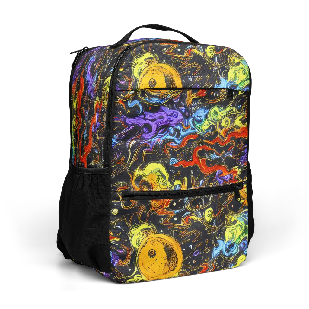 Ultraviolet Ocean on Utility Backpack — Right Front