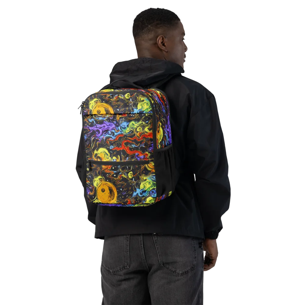 Ultraviolet Ocean on Utility Backpack — Back