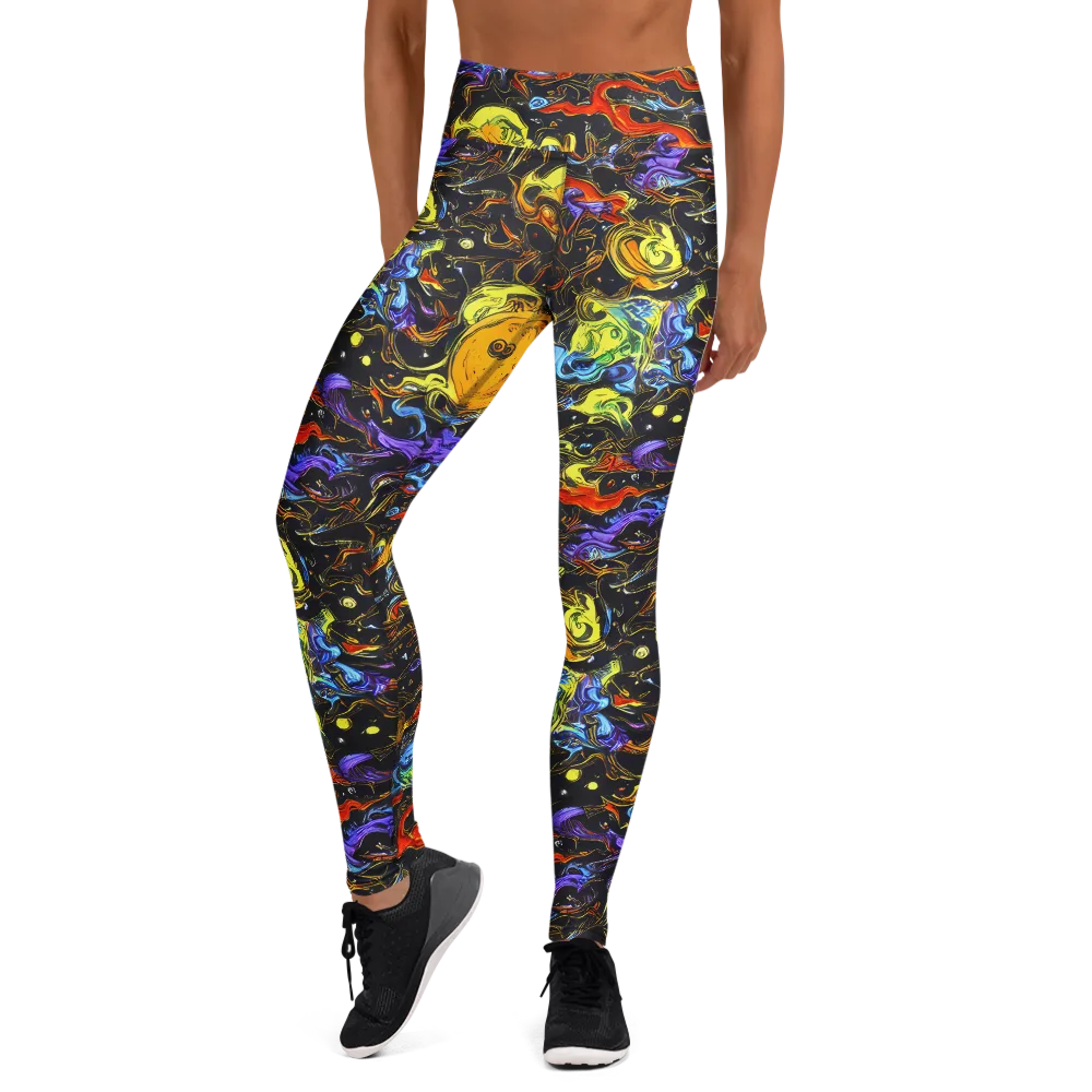 Ultraviolet Ocean on Yoga Leggings — Front