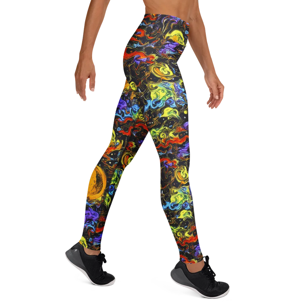 Ultraviolet Ocean on Yoga Leggings — Right