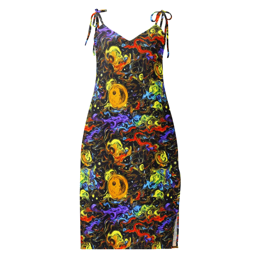 Ultraviolet Ocean on Slip Dress — Front