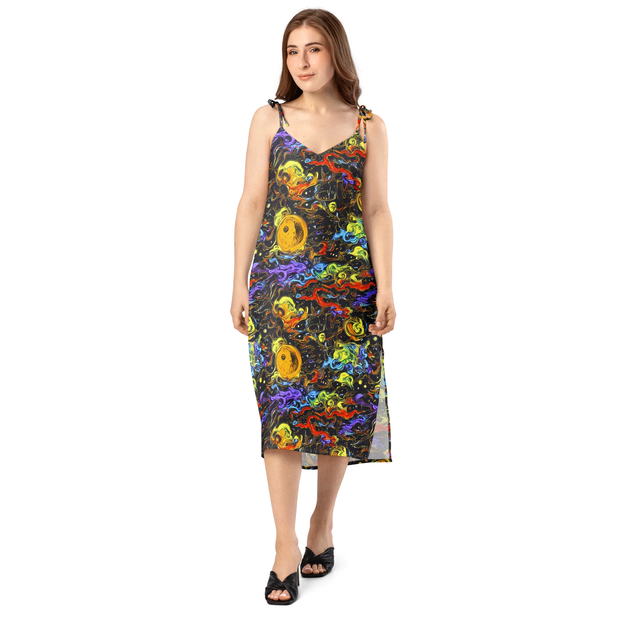 Ultraviolet Ocean on Slip Dress — Front