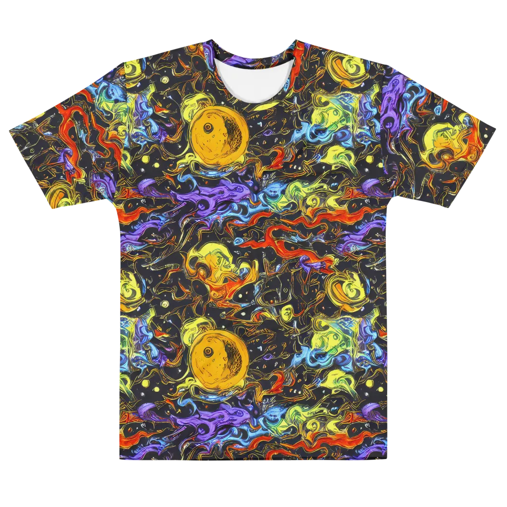 Ultraviolet Ocean on Men's Cotton Crew Neck T-Shirt — Front