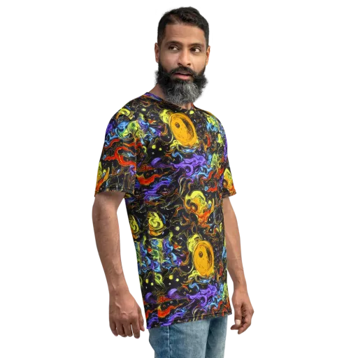 Ultraviolet Ocean on a Men's Crew Neck T-Shirt