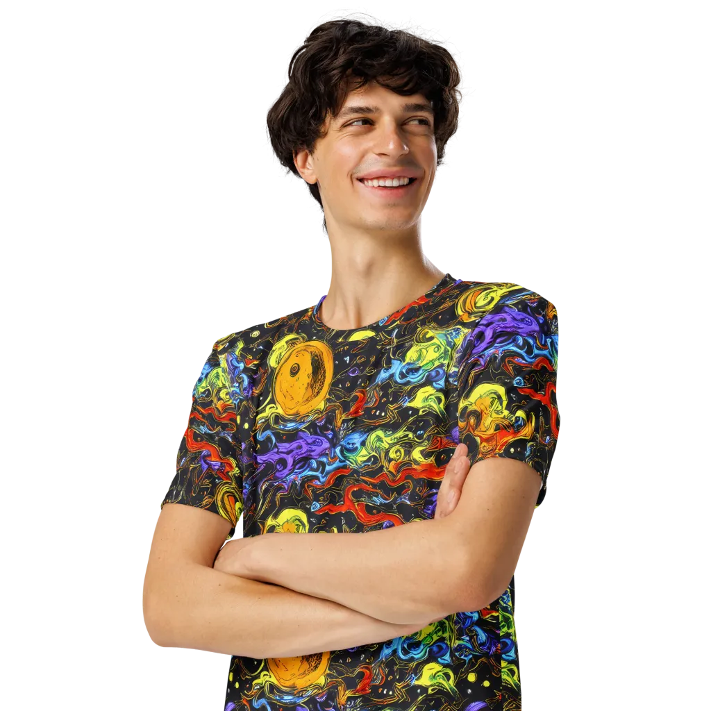 Ultraviolet Ocean on Men's Crew Neck T-Shirt — Left Front