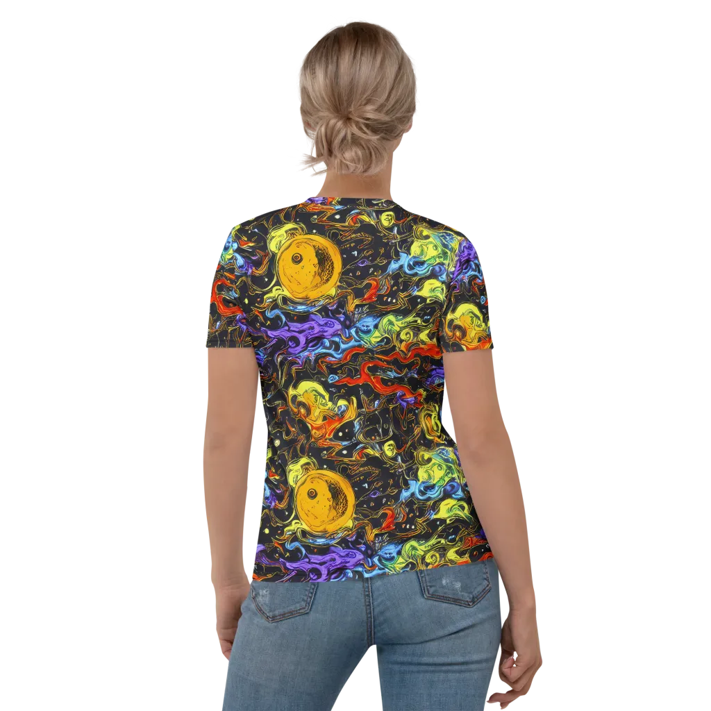 Ultraviolet Ocean on Women's Crew Neck T-Shirt — Back