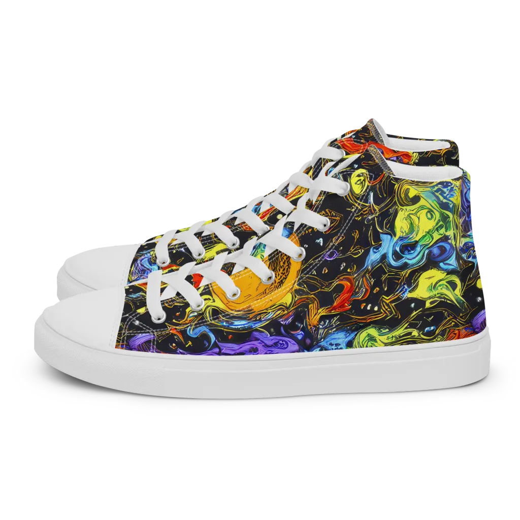 Ultraviolet Ocean on Women's High Top Canvas Shoes — Left