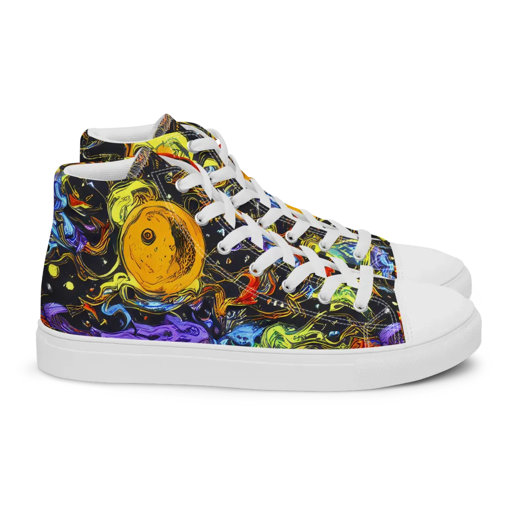 Ultraviolet Ocean on Women's High Top Canvas Shoes — Right