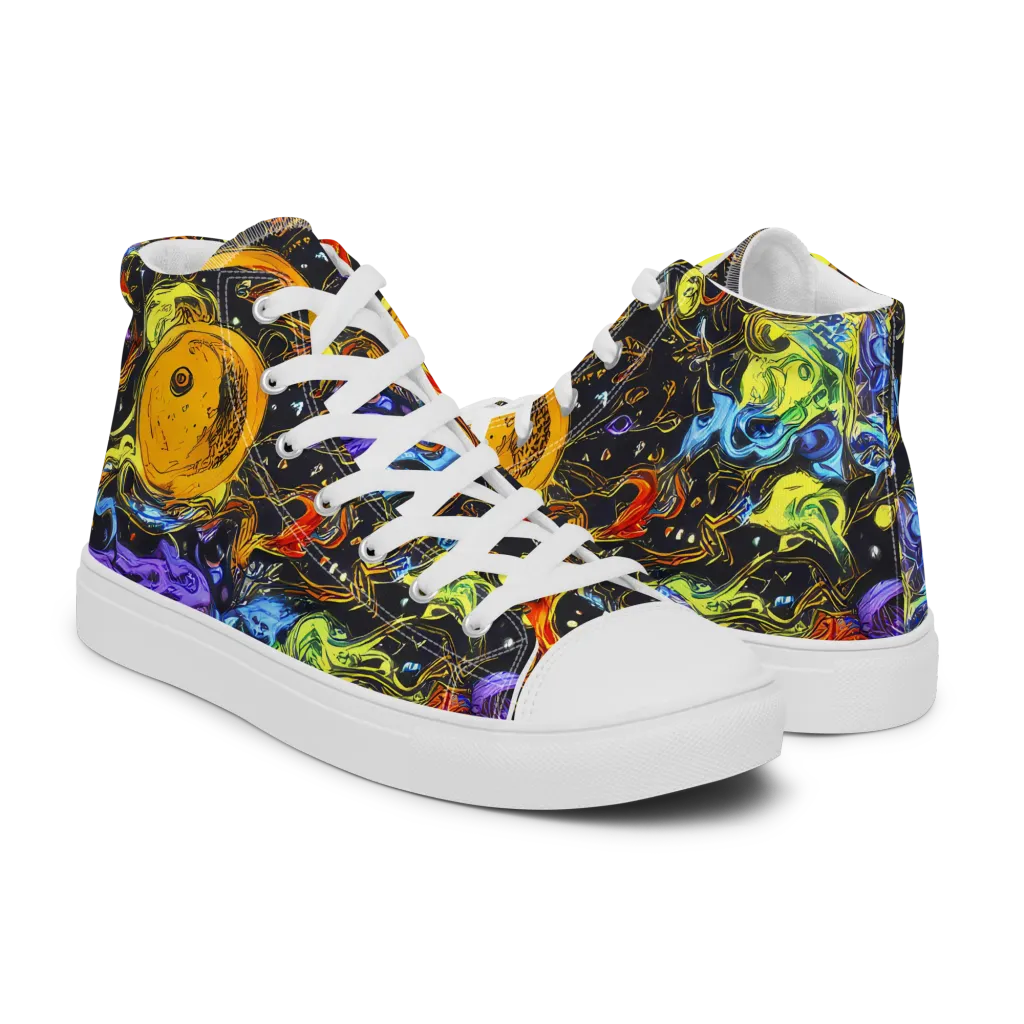 Ultraviolet Ocean on Women's High Top Canvas Shoes — Right