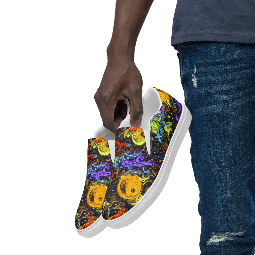 Ultraviolet Ocean on Men's Slip-On Canvas Shoes — Left Front