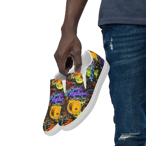 Ultraviolet Ocean on a Men's Slip-On Canvas Shoes