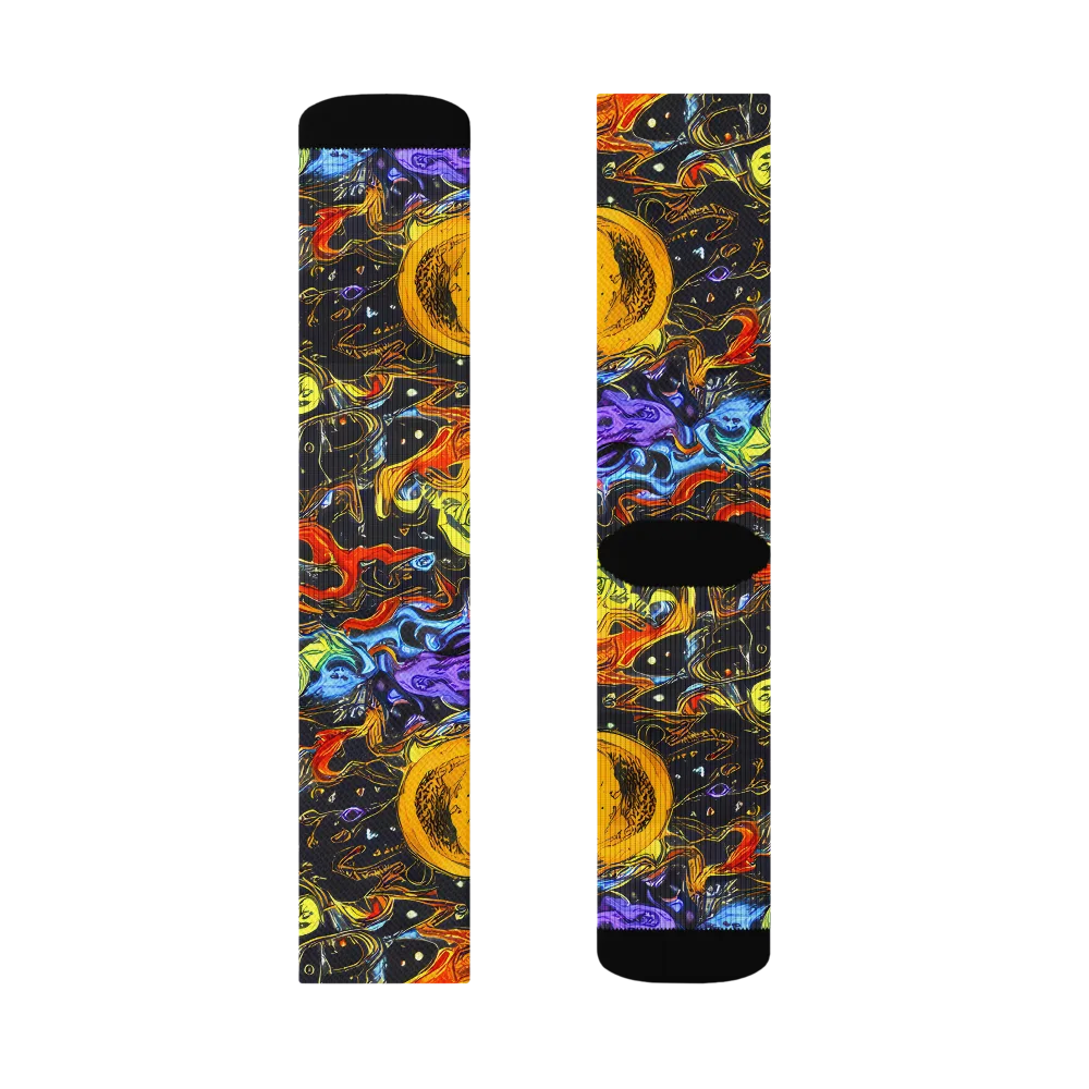 Ultraviolet Ocean on Socks — Left Sock