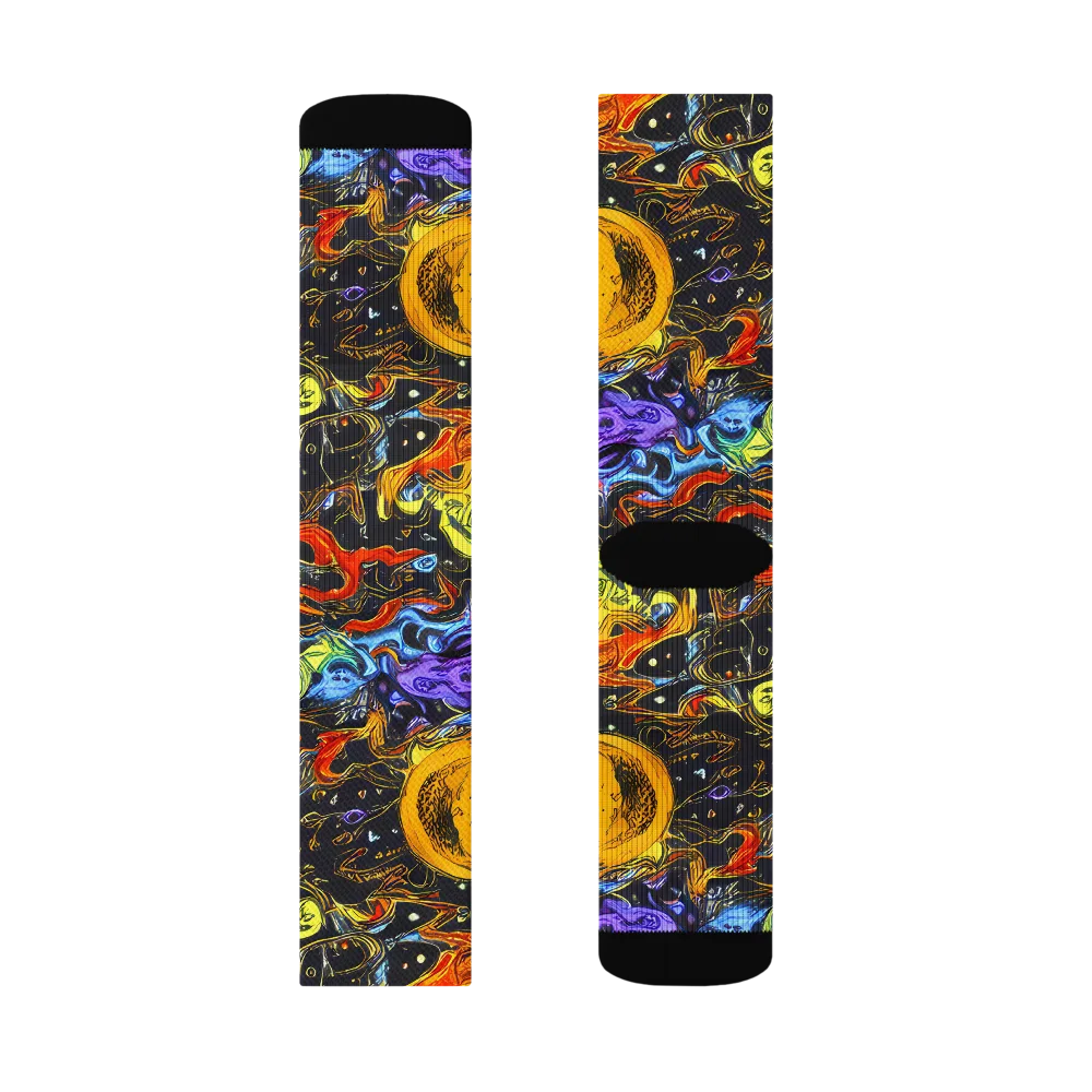 Ultraviolet Ocean on Socks — Right Sock