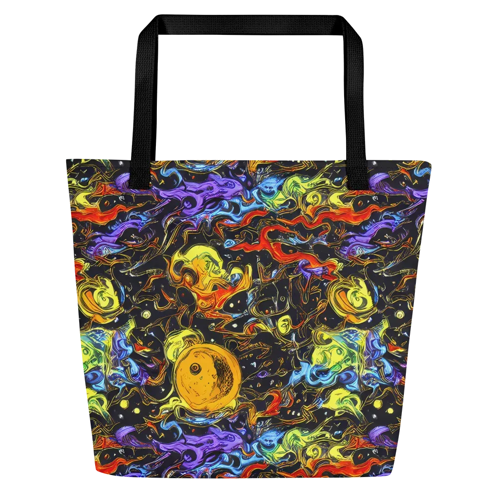 Ultraviolet Ocean on Large Tote Bag W/ Pocket — Front