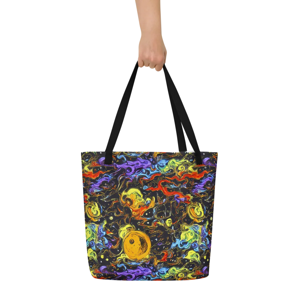 Ultraviolet Ocean on Large Tote Bag W/ Pocket — Front