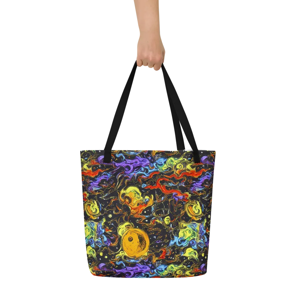 Ultraviolet Ocean on Large Tote Bag W/ Pocket — Front