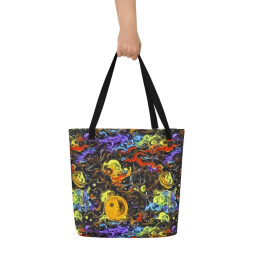 Ultraviolet Ocean on a Large Tote Bag W/ Pocket