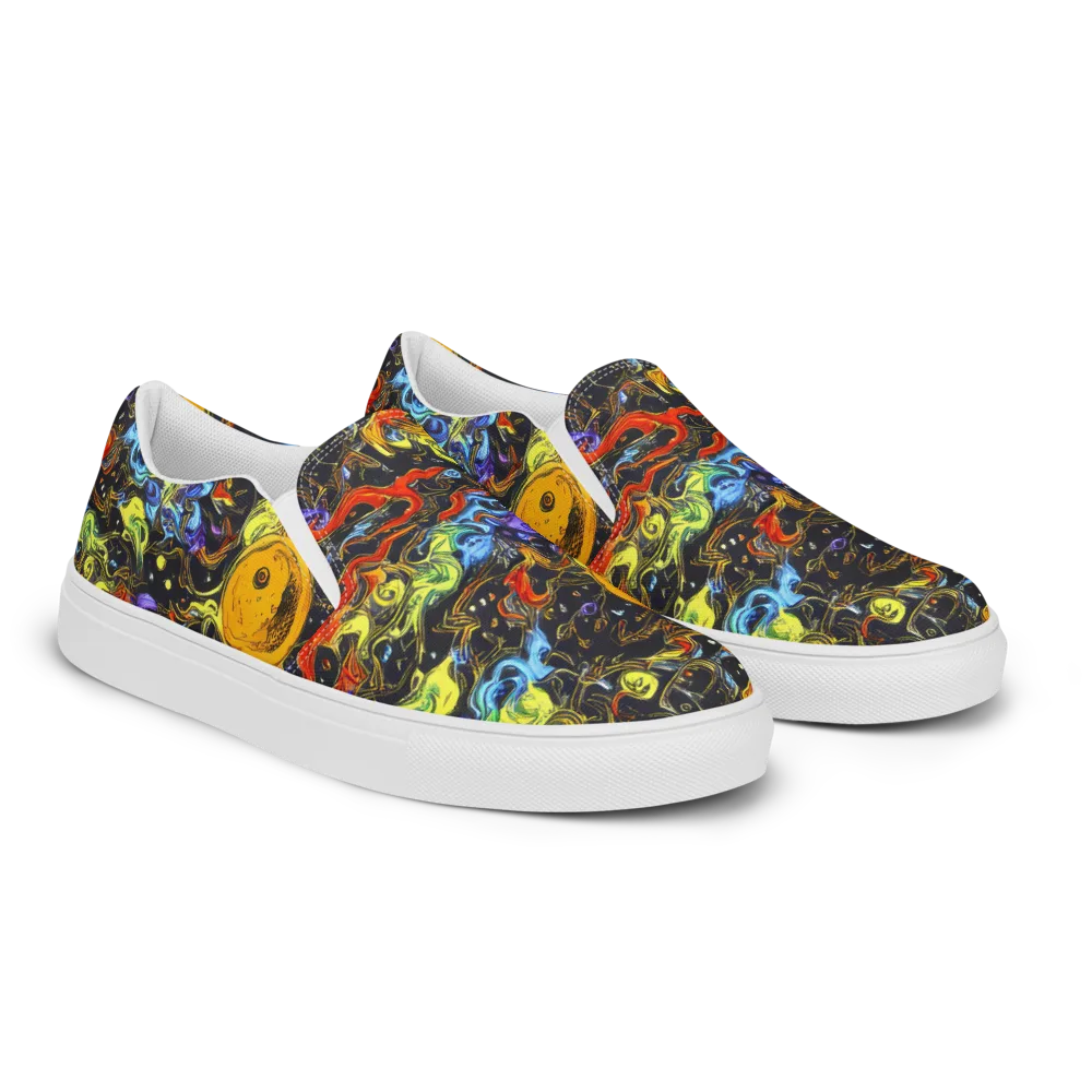 Ultraviolet Ocean on Women's Slip-On Canvas Shoes — Right Front
